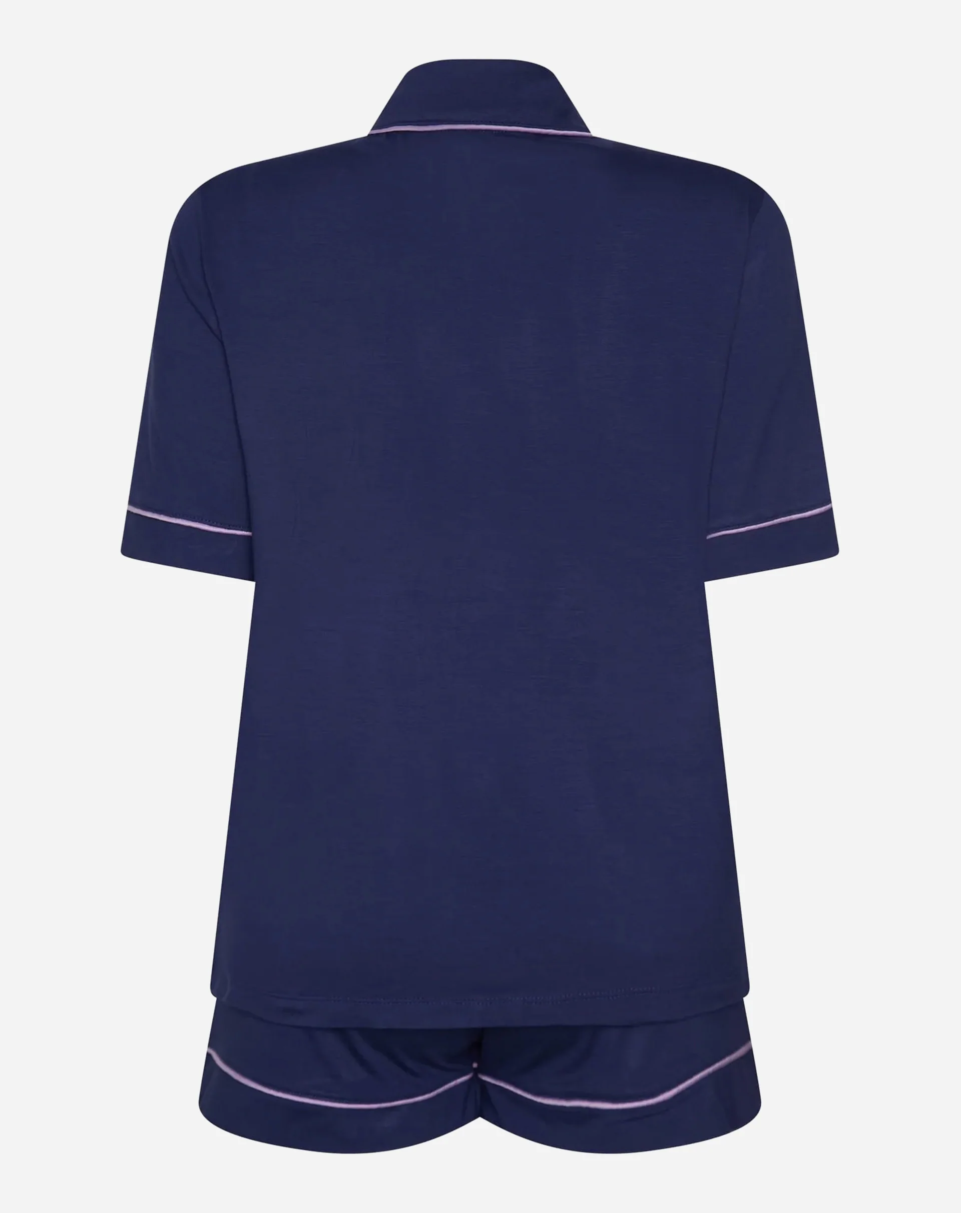 Conjunto de Pijama Curto com Vivo Contrastante - Marinho - Image 16