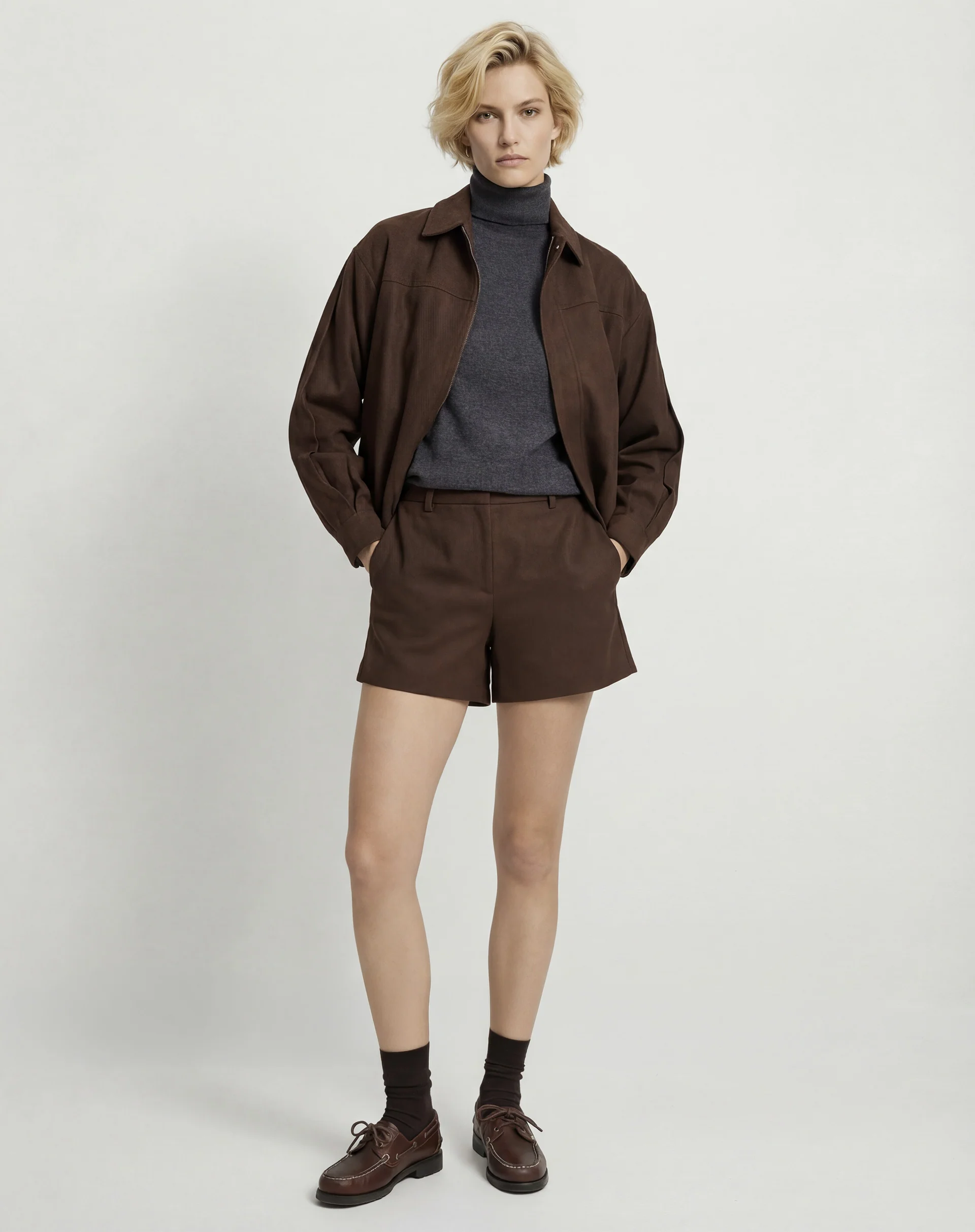Suéter Cashmere Deluxe Gola Alta - Cinza Mescla Escuro - Image 5